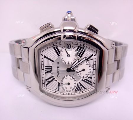 Replica Cartier Roadster Chronograph Watch White Face